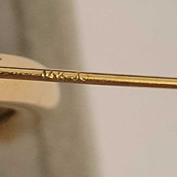 **SOLD&**14k Yellow Gold Round Hoop Earrings 35X2mm ≈2.8 gr - Picture 6 of 8